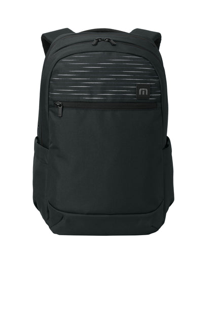 Front View of Black TravisMathew Approach Backpack TMB100