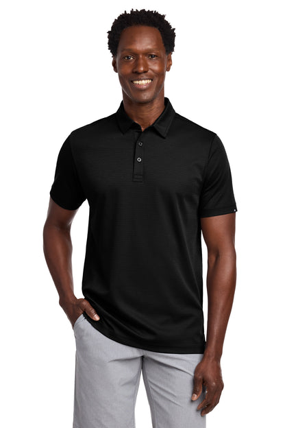 Front View of Black TravisMathew Bayfront Solid Polo TM1MY399 plain