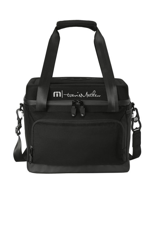 Front View of Black TravisMathew Cruise 24-Can Cooler TMB601 plain
