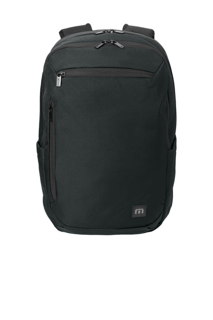 Front View of Black TravisMathew Duration Backpack TMB105 plain
