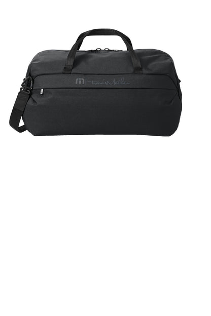 Front View of Black TravisMathew Lateral Duffel TMB200 plain