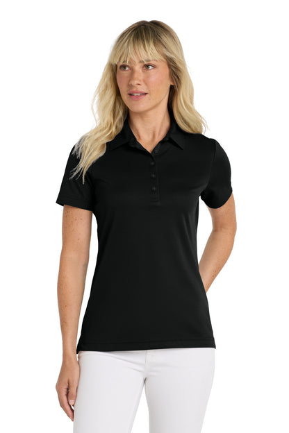 Front View of Black TravisMathew Women's Oceanside Solid Polo TM1WW001 plain