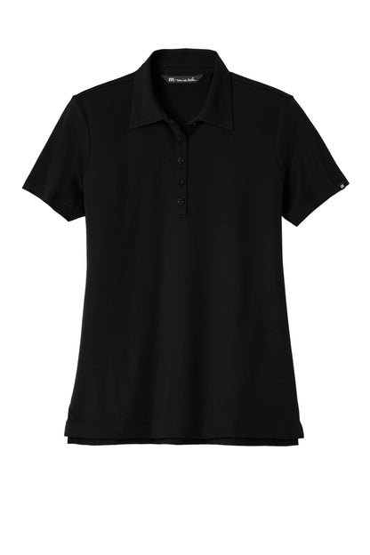Front View of Black TravisMathew Women's Oceanside Solid Polo TM1WW001 plain