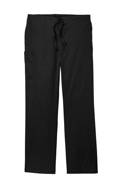 Front View of Black Wink Unisex Tall WorkFlex Cargo Pant WW3150T plain