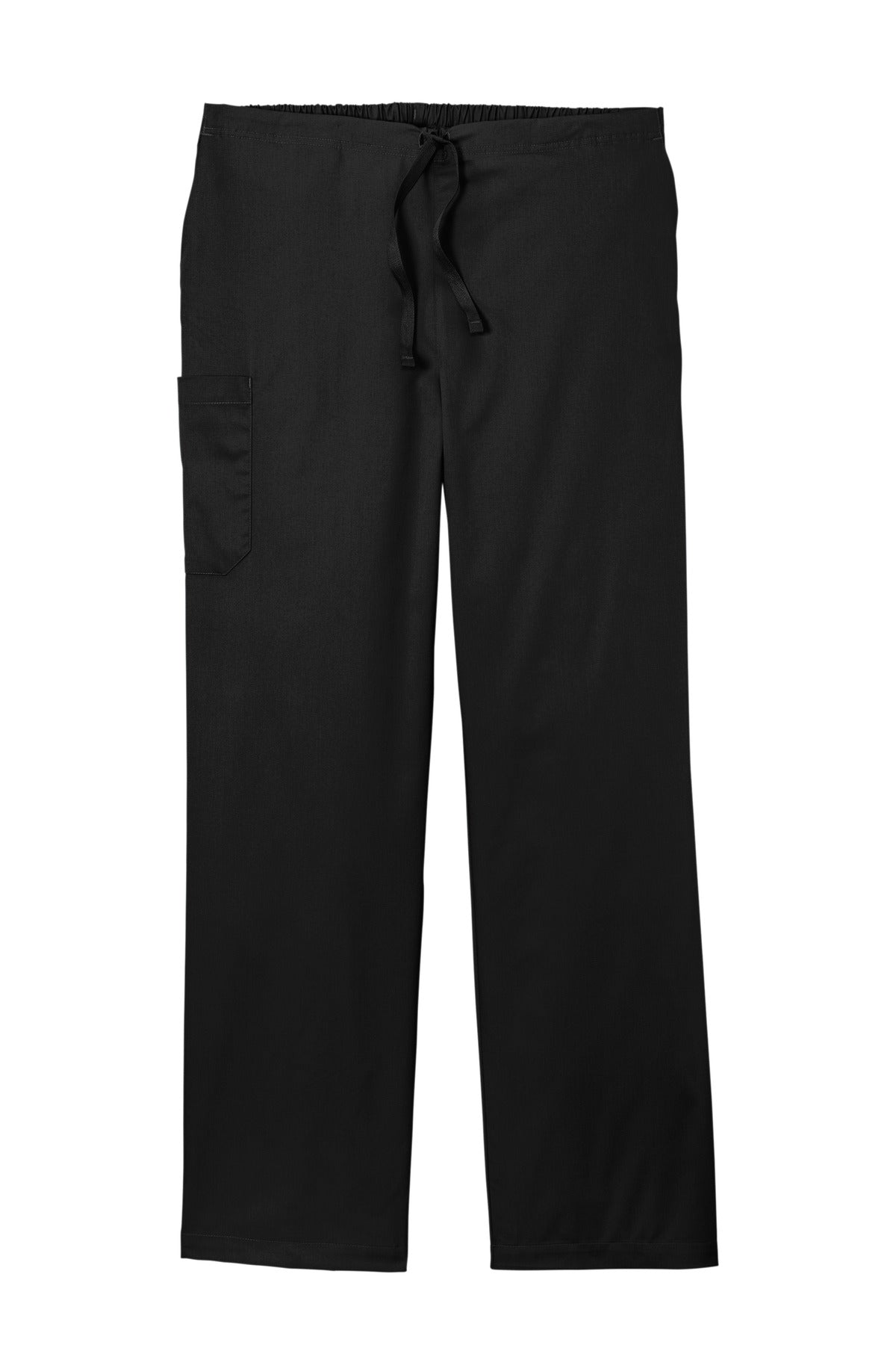 Front View of Black Wink Unisex WorkFlex Cargo Pant WW3150 plain