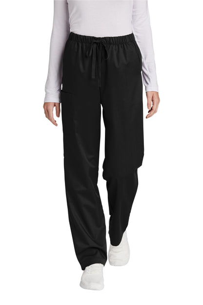 Front View of Black Wink Women's Tall WorkFlex Cargo Pant WW4550T plain