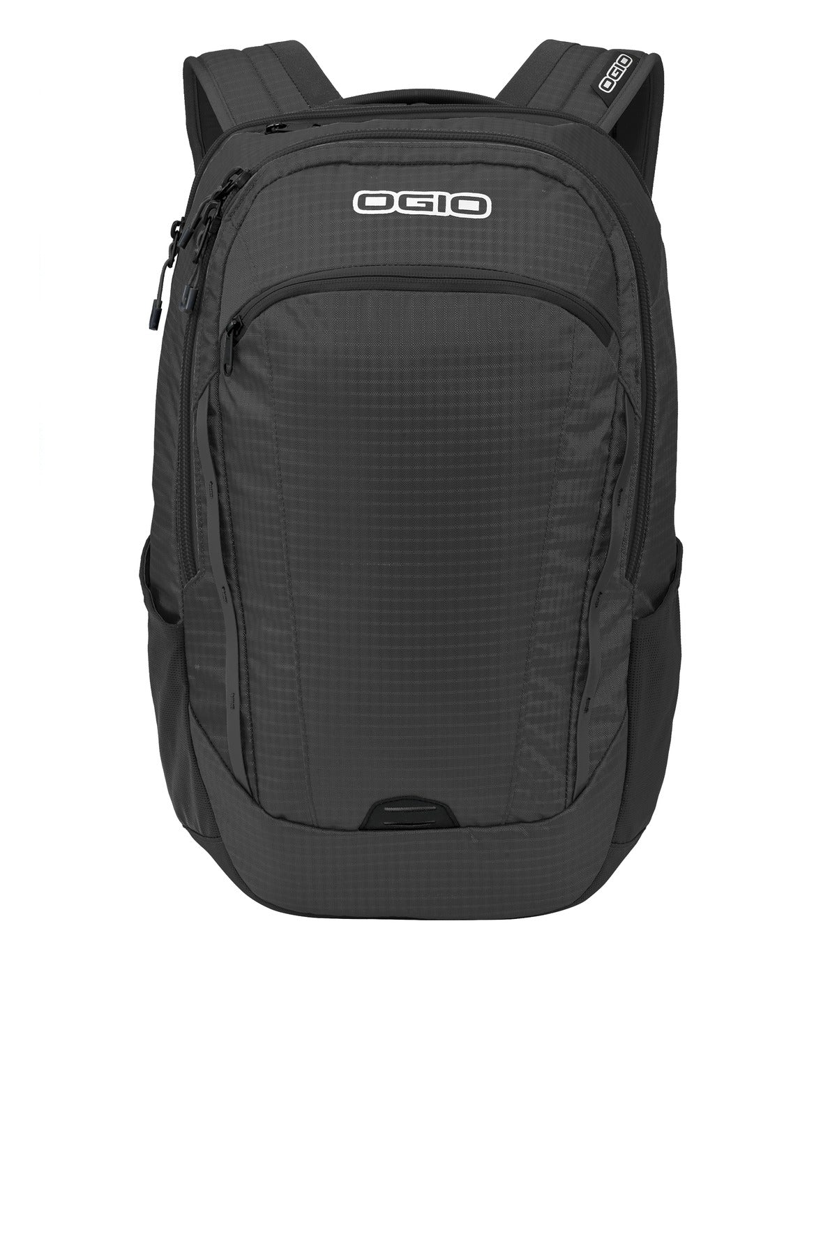 Front View of Black/Black OGIO Shuttle Pack. 411094 plain