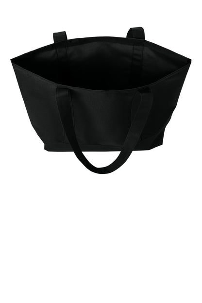 Front View of Black/Black Port Authority Day Tote. BG406