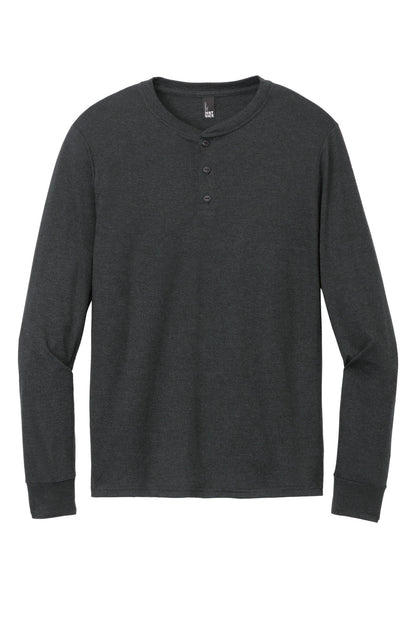 Front View of BlackFrost District Perfect Tri Long Sleeve Henley DT145 plain