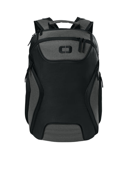 Front View of Black/Hth Grey OGIO Hatch Pack. 91001