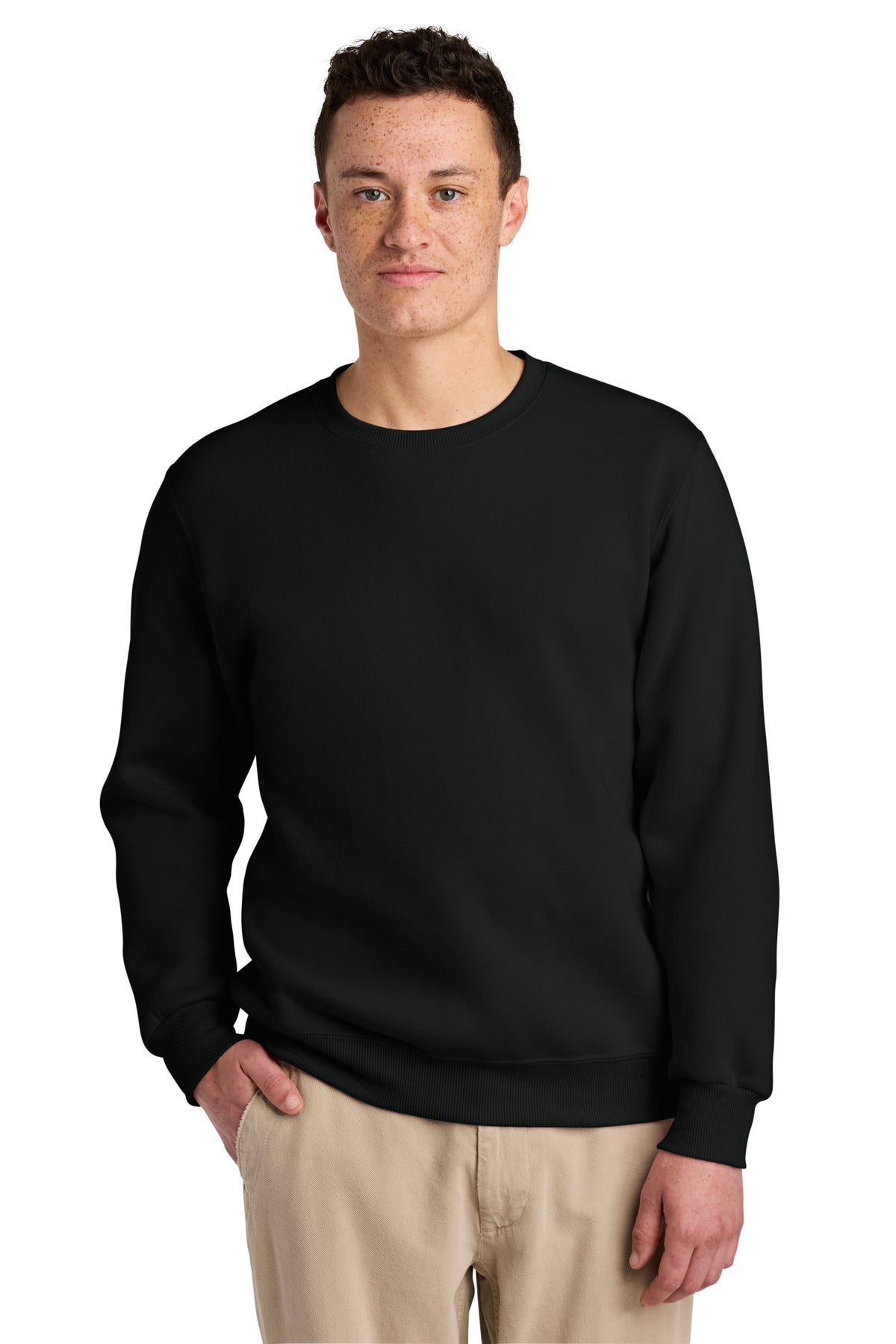 Front View of BlackInk Jerzees Eco Premium Blend Crewneck Sweatshirt 701M plain