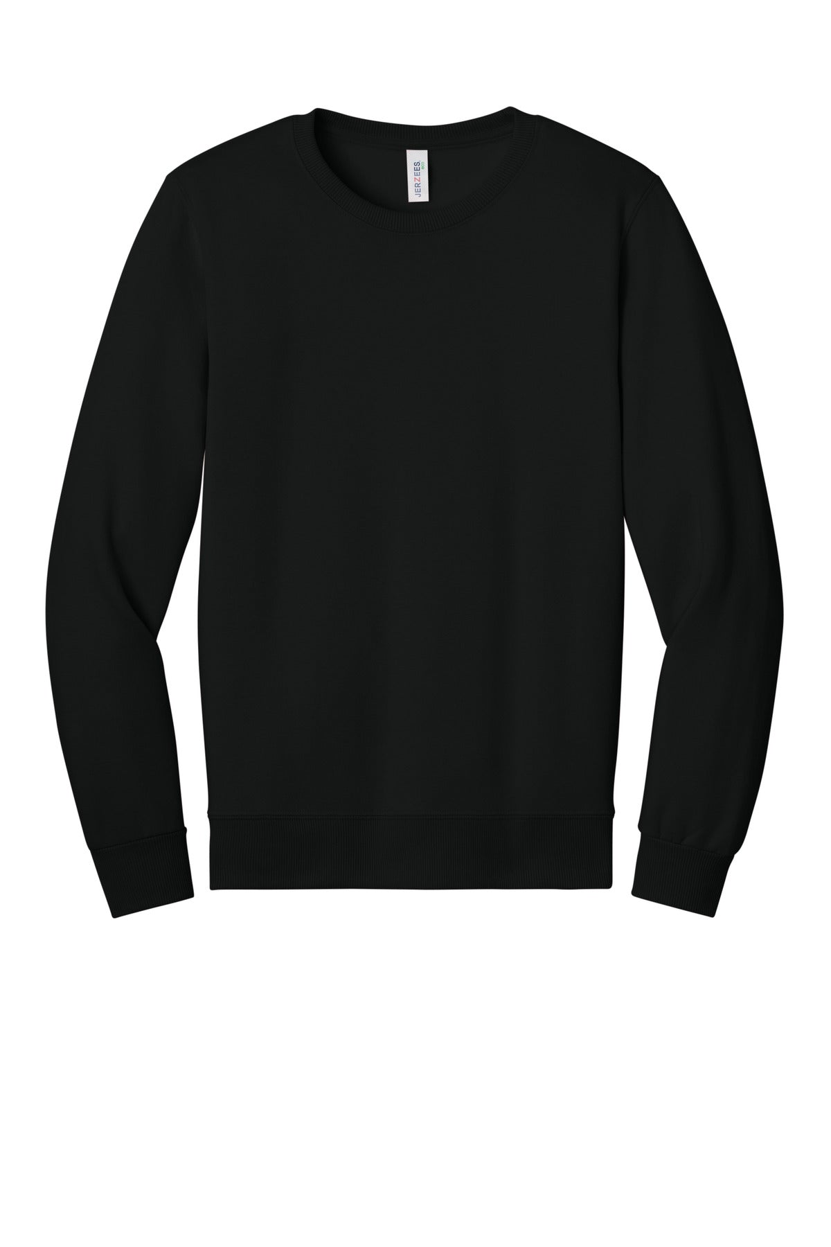 Front View of BlackInk Jerzees Eco Premium Blend Crewneck Sweatshirt 701M plain