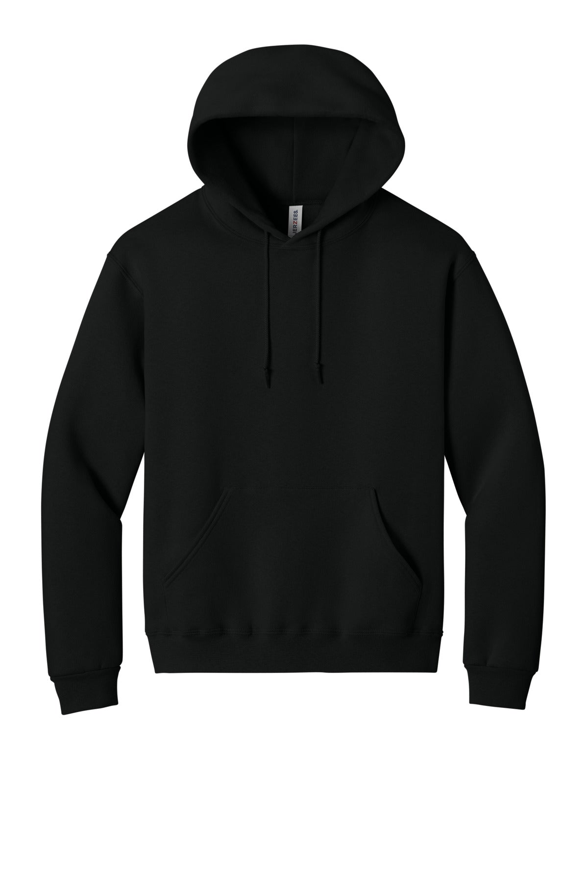 Front View of BlackInk Jerzees Rugged Unisex Hooded Sweatshirt H12M plain