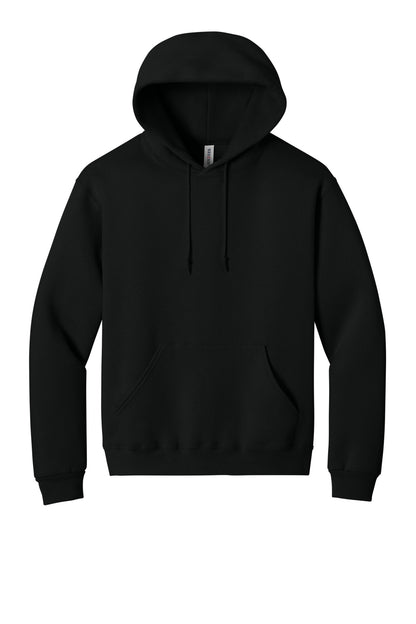Front View of BlackInk Jerzees Rugged Unisex Hooded Sweatshirt H12M plain
