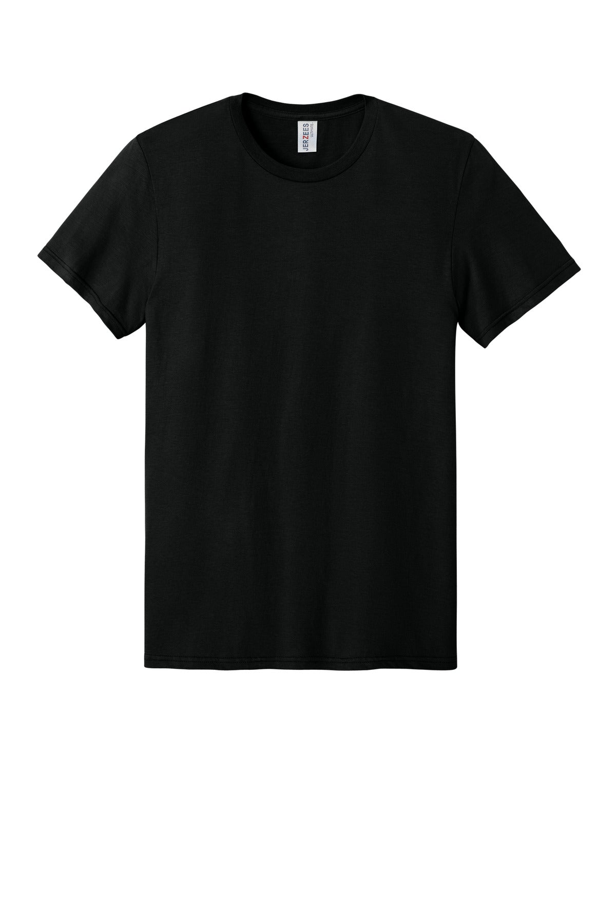 Front View of BlackInk Jerzees Ultimate Unisex Ring Spun T-Shirt IC46M plain