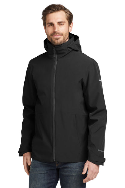 Front View of Black/Storm Gy Eddie Bauer WeatherEdge 3-in-1 Jacket EB656 plain