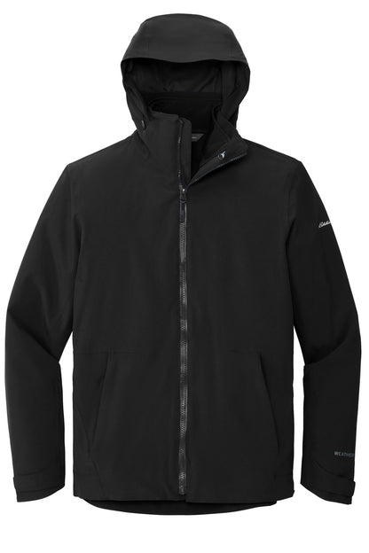 Front View of Black/Storm Gy Eddie Bauer WeatherEdge 3-in-1 Jacket EB656 plain