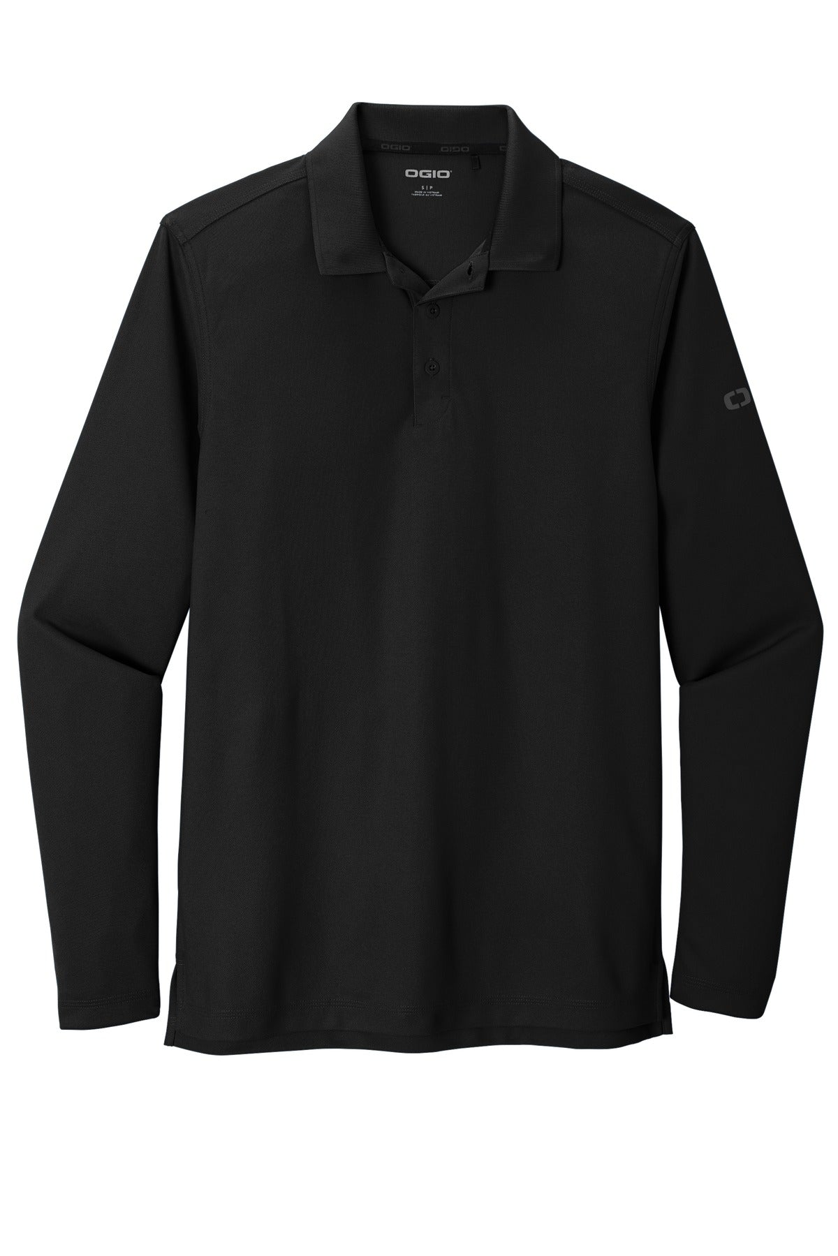 Front View of Blacktop OGIO Caliber2.0 Long Sleeve OG105 plain