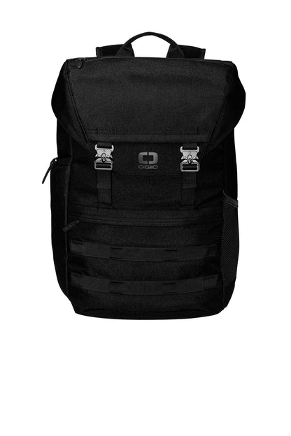 Front View of Blacktop OGIO Command Pack 91019 plain