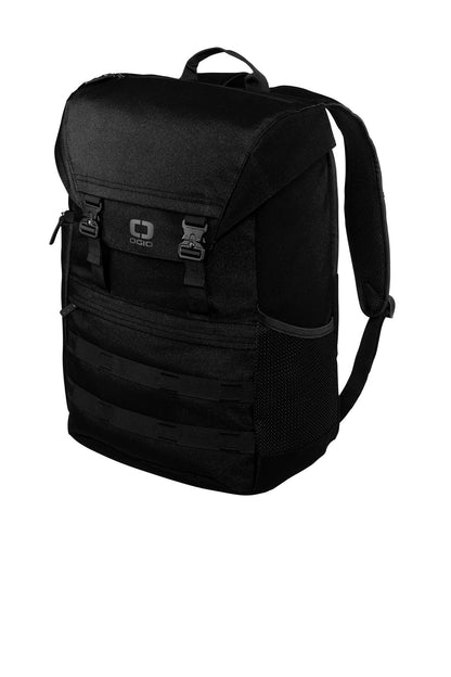 Front View of Blacktop OGIO Command Pack 91019 plain