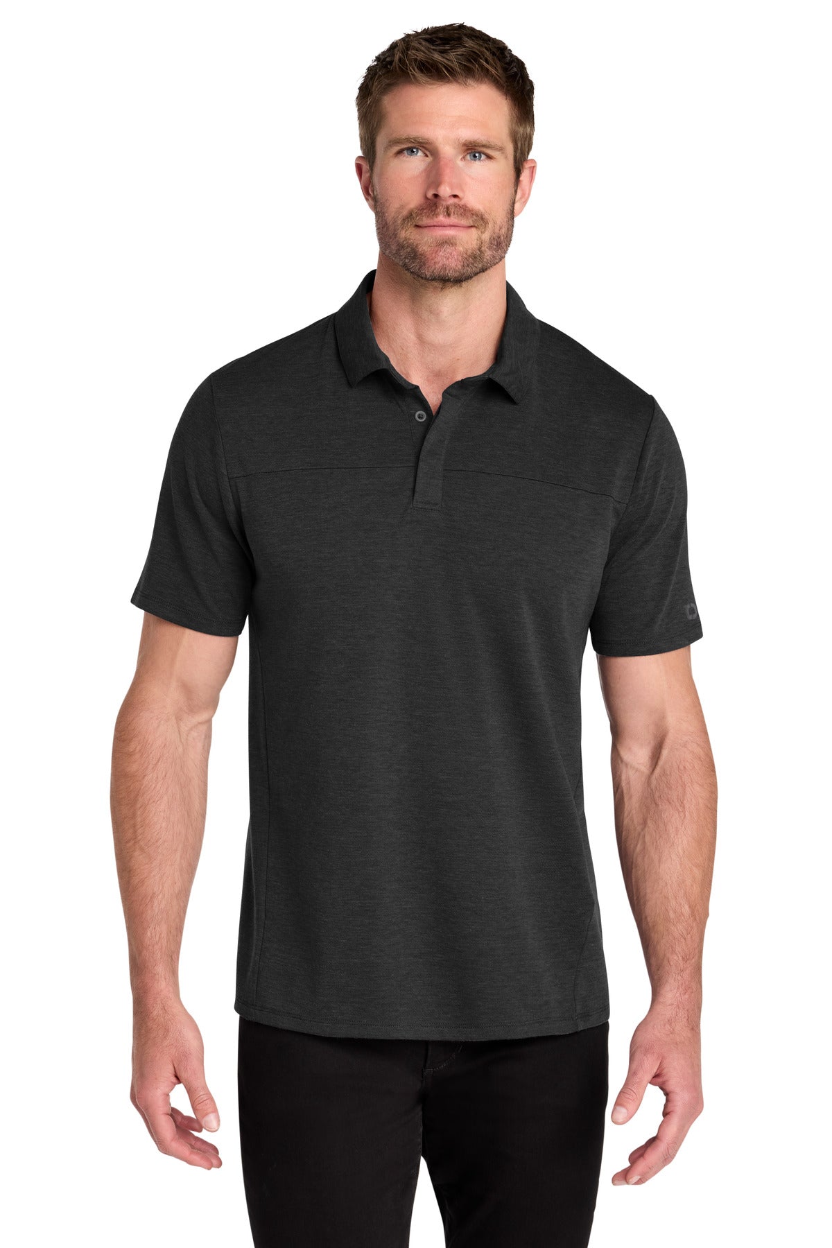 Front View of Blacktop OGIO Command Polo OG150 plain