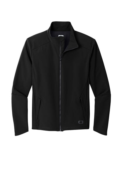 Front View of Blacktop OGIO Commuter Full-Zip Soft Shell OG755 plain