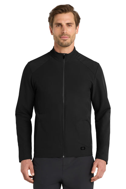 Front View of Blacktop OGIO Connection Full-Zip OG706 plain