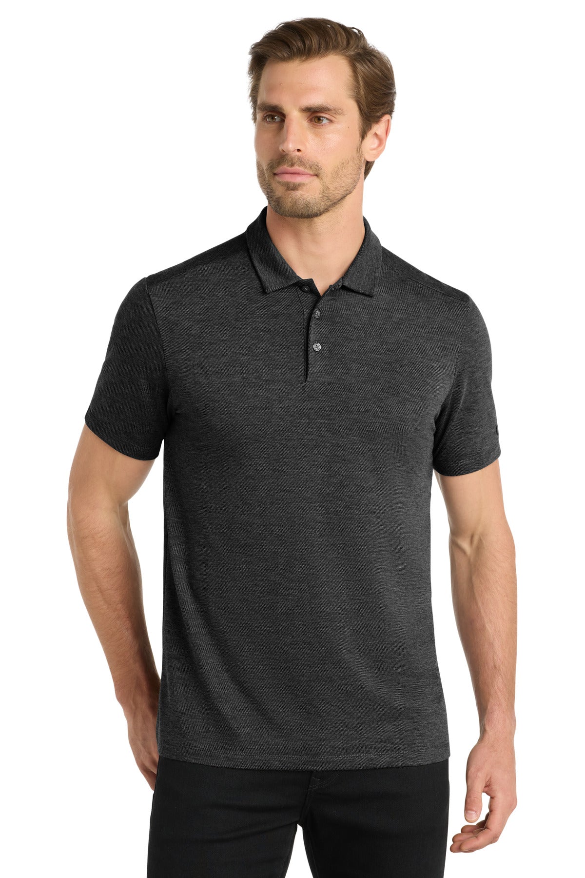 Front View of Blacktop OGIO Evolution Polo OG147 plain