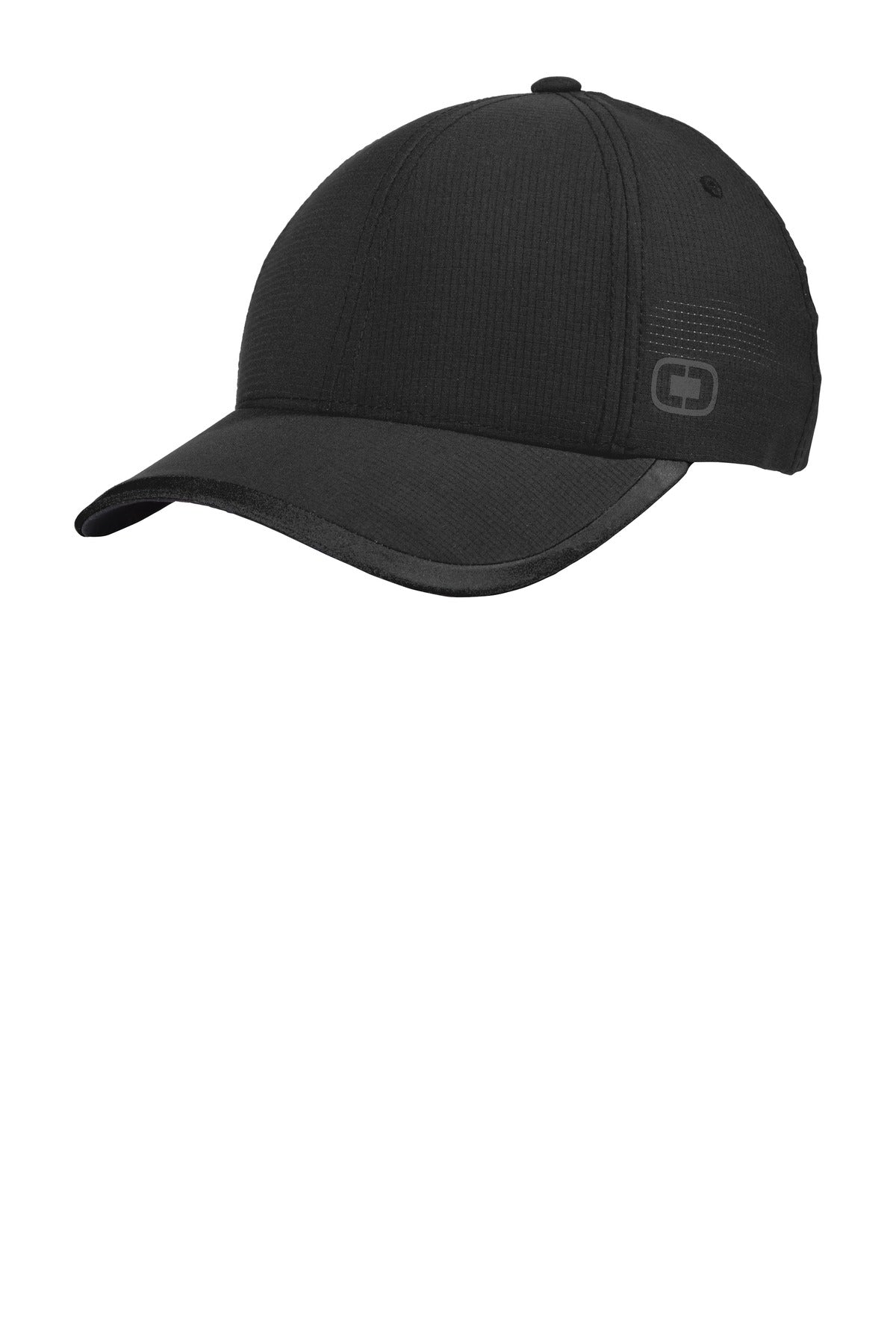 Front View of Blacktop OGIO Flux Cap. OG601 plain