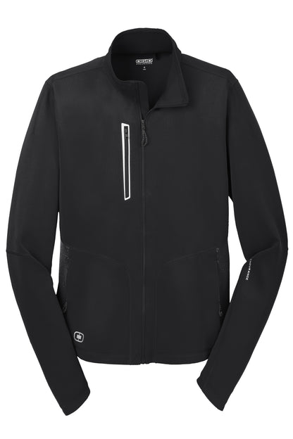 Front View of Blacktop OGIO Fulcrum Full-Zip. OE700 plain