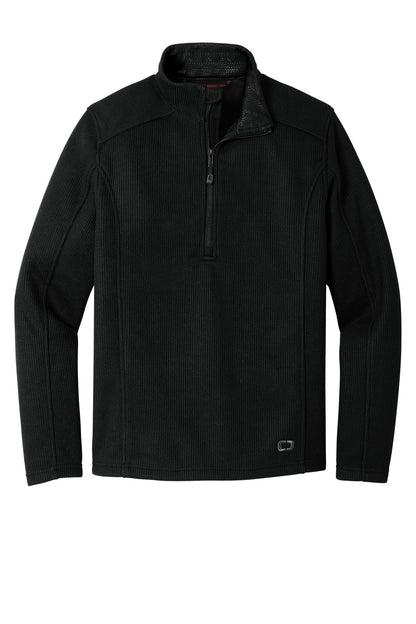 Front View of Blacktop OGIO Grit Fleece 1/2-Zip OG729 plain