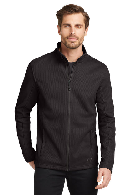 Front View of Blacktop OGIO Grit Fleece Jacket. OG727 plain