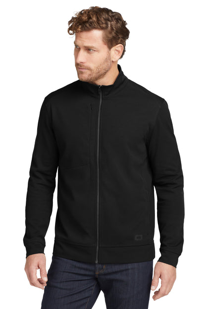 Front View of Blacktop OGIO Hinge Full-Zip. OG820 plain