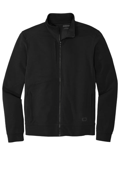 Front View of Blacktop OGIO Hinge Full-Zip. OG820 plain