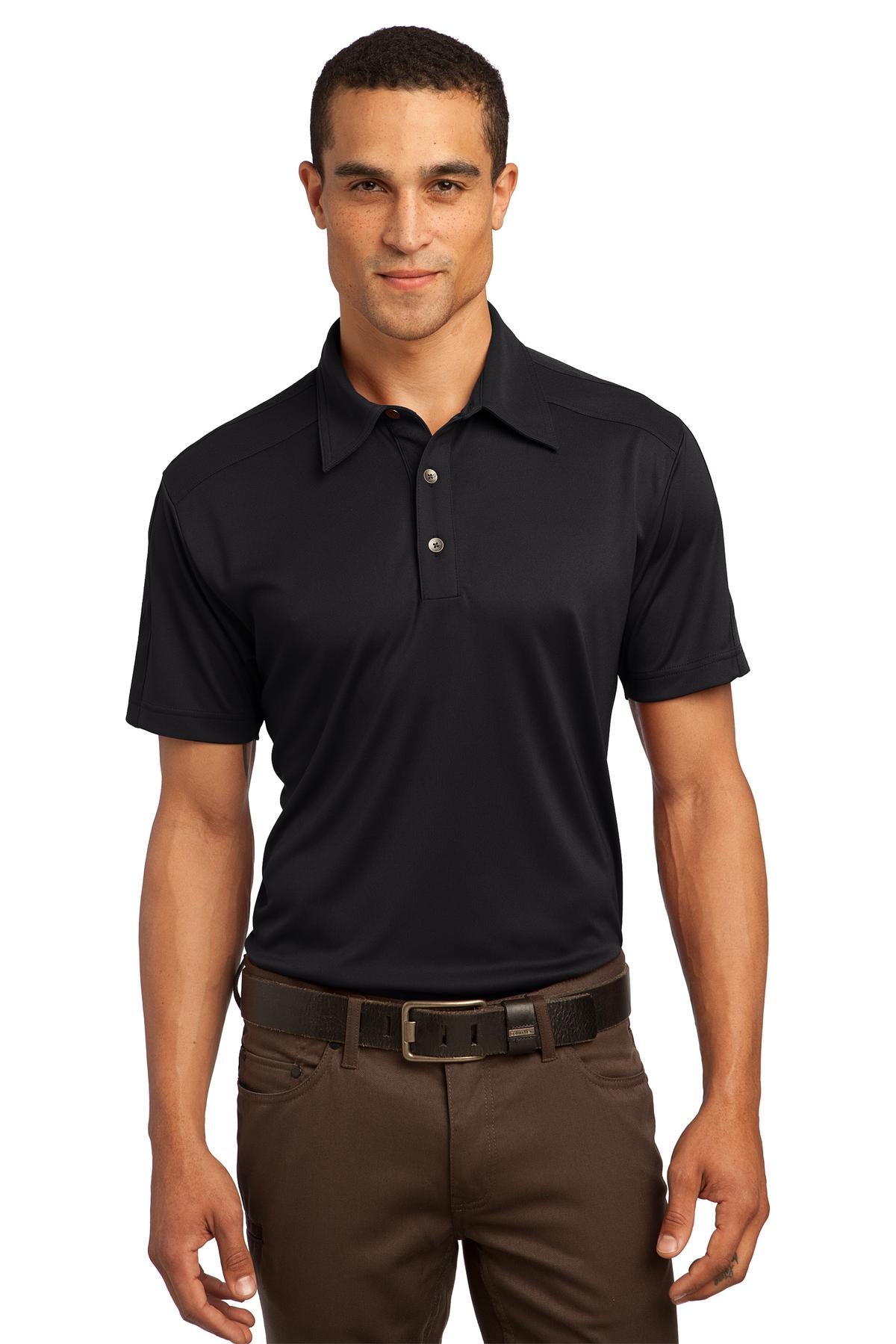 Front View of Blacktop OGIO - Hybrid Polo. OG109 plain