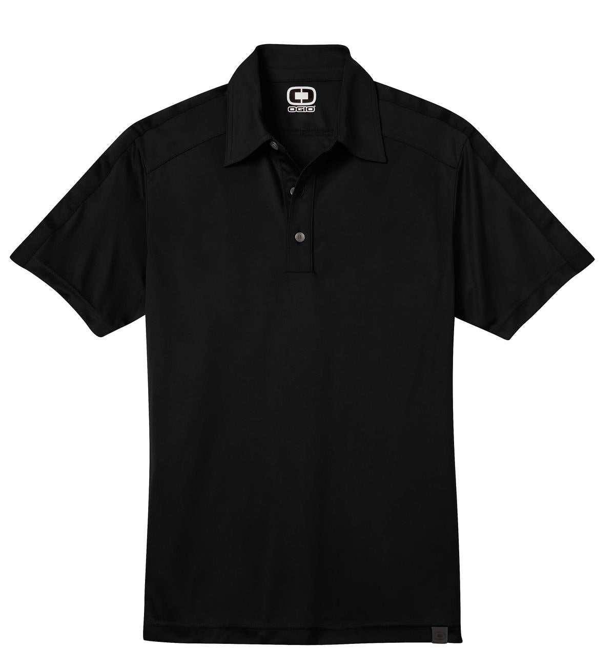 Front View of Blacktop OGIO - Hybrid Polo. OG109 plain
