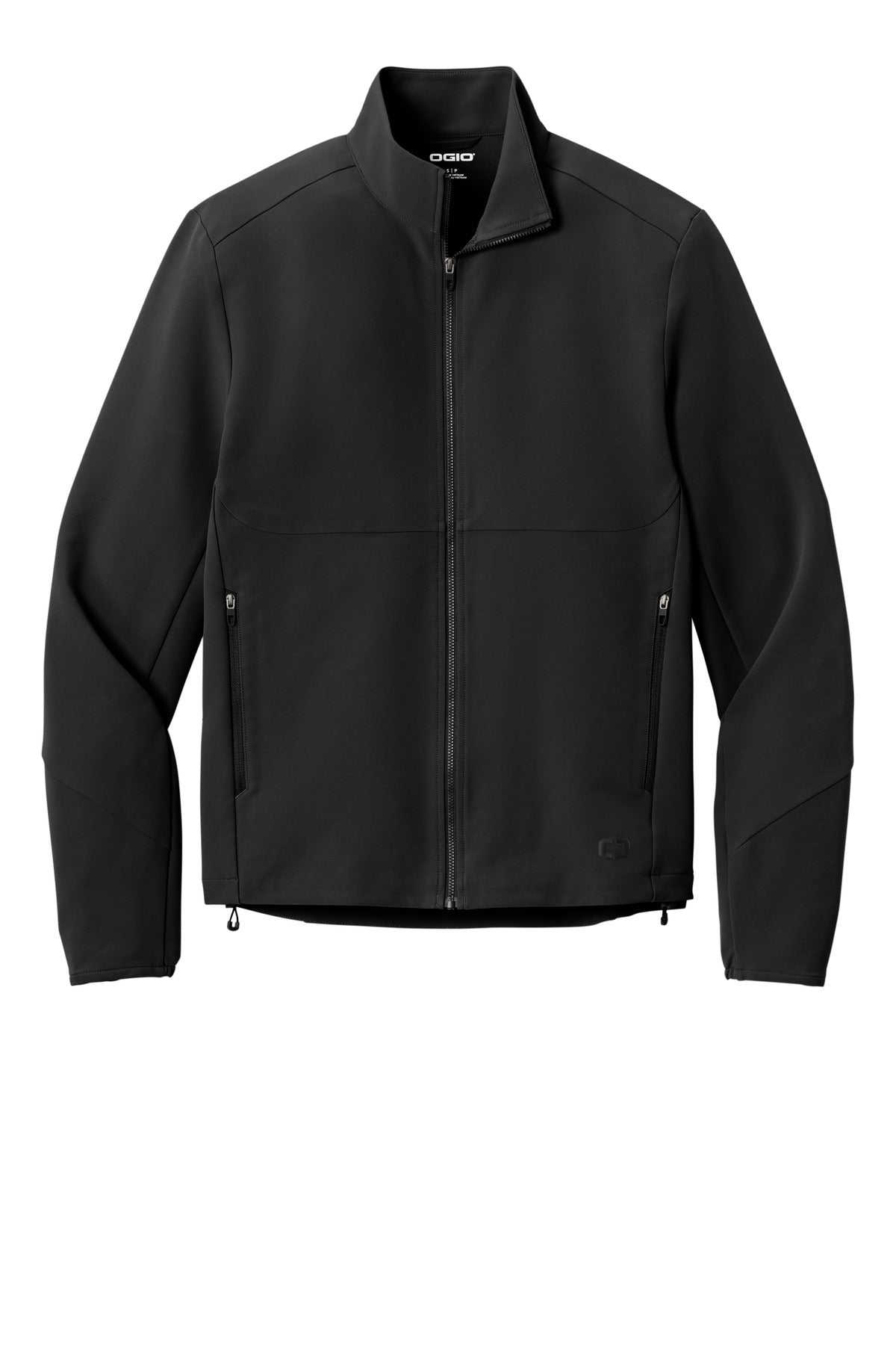 Front View of Blacktop OGIO Kinetic Soft Shell OG740 plain