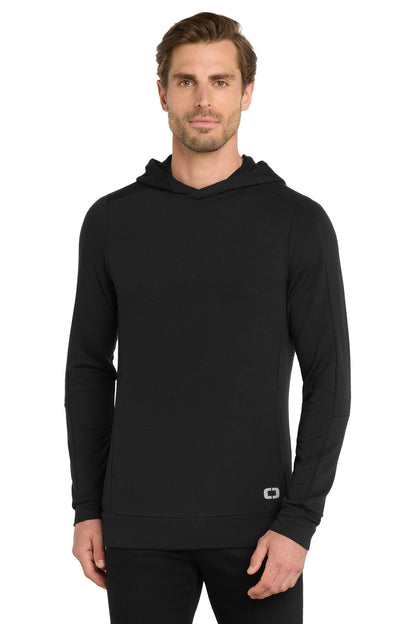 Front View of Blacktop OGIO Luuma Hoodie OG814 plain