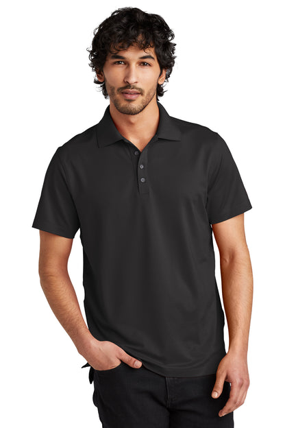 Front View of Blacktop OGIO Metro Polo. OG130 plain