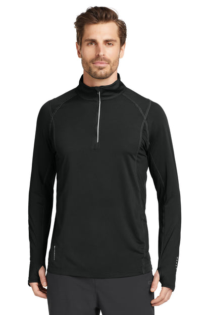 Front View of Blacktop OGIO Nexus 1/4-Zip Pullover. OE335 plain