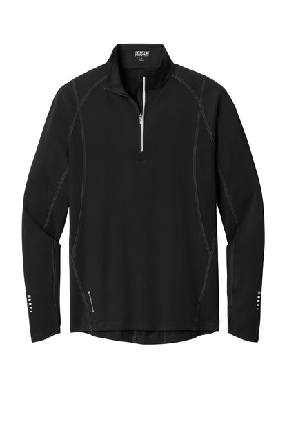 Front View of Blacktop OGIO Nexus 1/4-Zip Pullover. OE335 plain