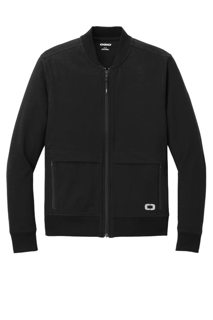 Front View of Blacktop OGIO Outstretch Full-Zip OG830 plain