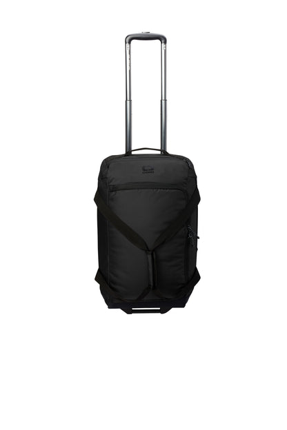 Front View of Blacktop OGIO Passage Wheeled Carry-On Duffel 98002 plain