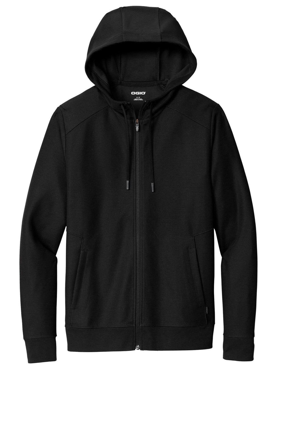 Front View of Blacktop OGIO Revive Full-Zip OG162 plain