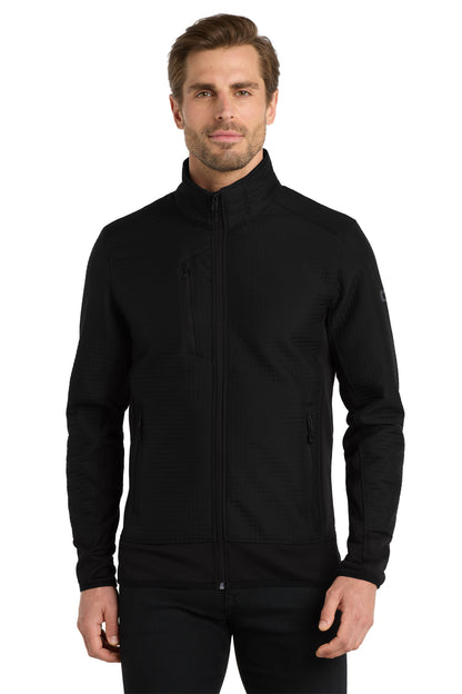 Front View of Blacktop OGIO Trax Jacket. OG726 plain