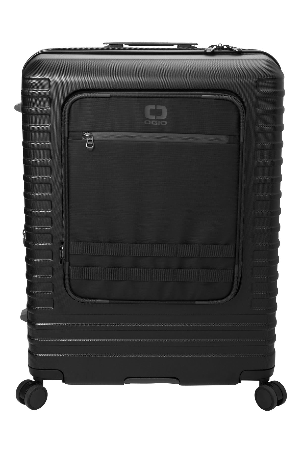 Front View of Blacktop OGIO Utilitarian Large Checked Spinner 413013 plain