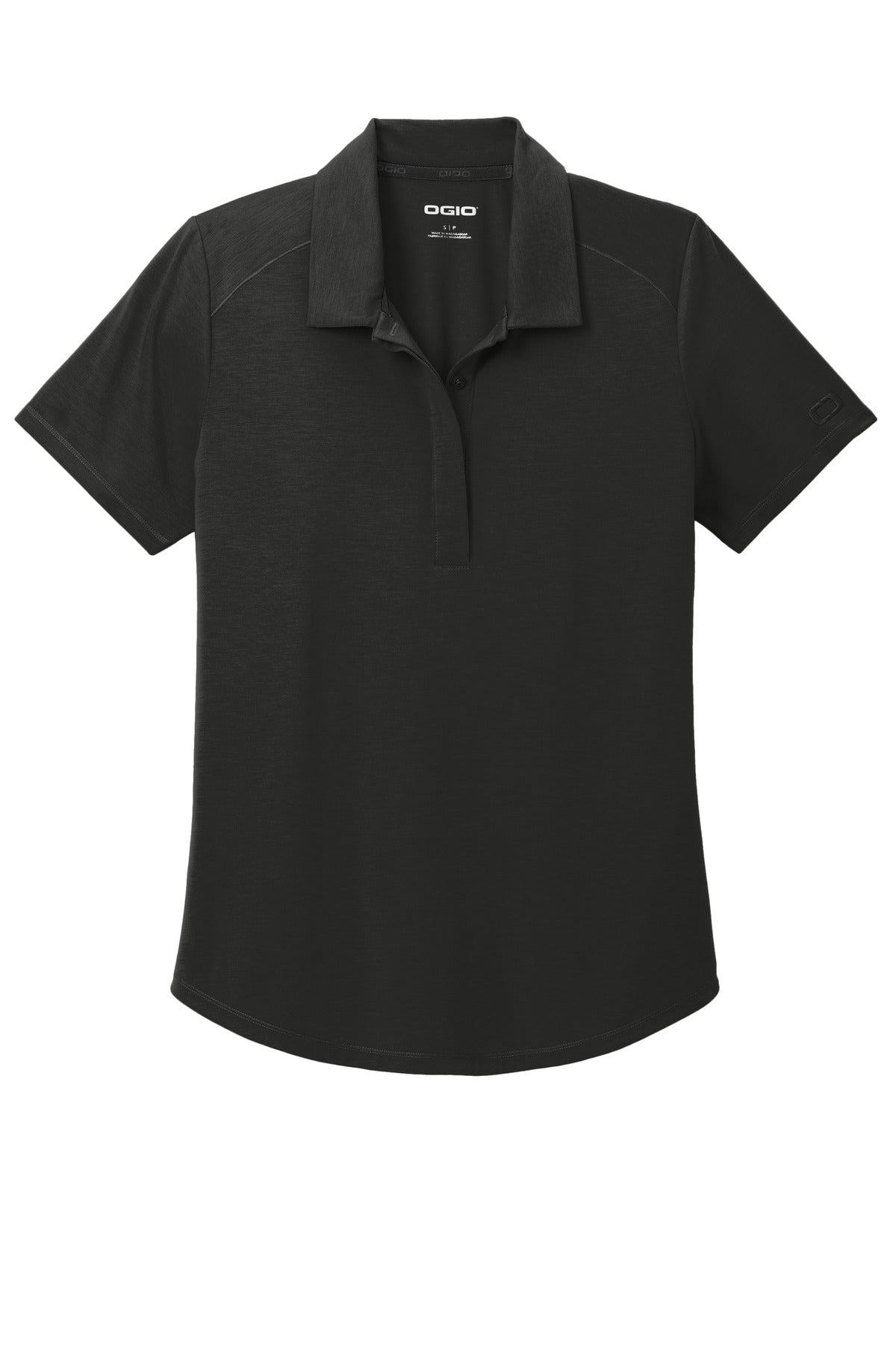 Front View of Blacktop OGIO Women's Motion Polo LOG152 plain