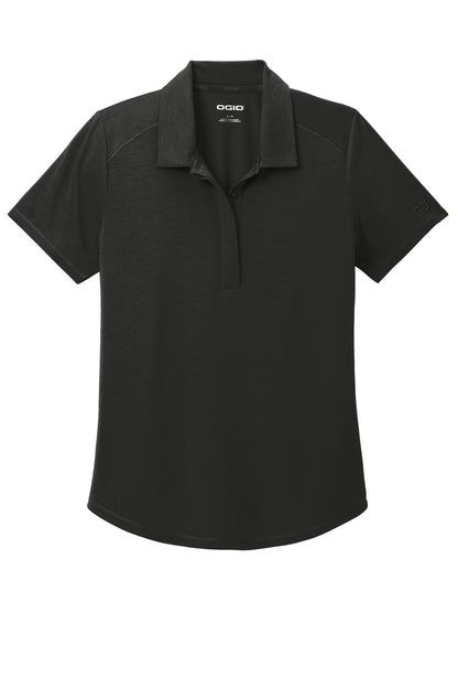 Front View of Blacktop OGIO Women's Motion Polo LOG152 plain