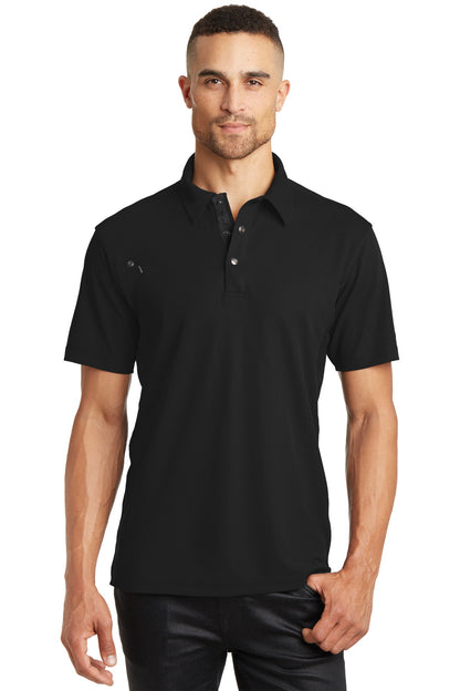 Front View of Blacktop/Blktp OGIO - Accelerator Polo. OG102 plain