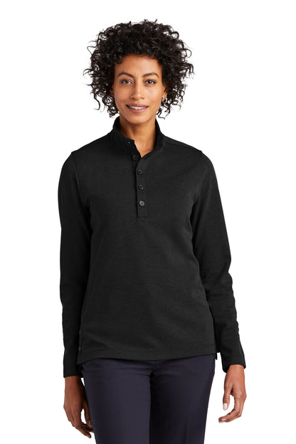 Front View of BlkHthr Brooks Brothers Women's Mid-Layer Stretch 1/2-Button BB18203 plain